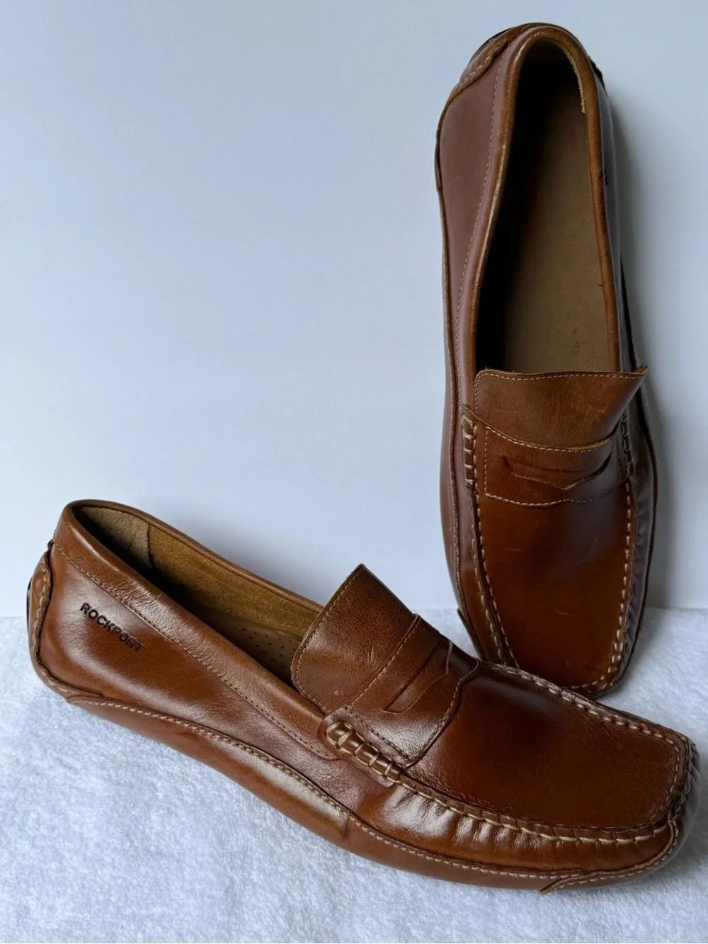 Rockport Men’s Cognac Leather Penny Loafers